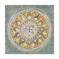 Zaštitni znak Likovna umjetnost 'Mandala Delight III žuta siva' platna umjetnost Danhui Nai