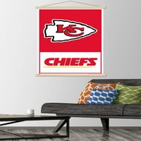 Kansas City Chiefs - Logo Zidni poster sa drvenim magnetnim okvirom, 22.375 34