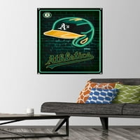 Oakland Athletics - Neonski zidni Poster sa klinovima, 22.375 34