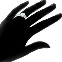 Okrugli bijeli Vatreni Opal 18k zaručnički prsten sa bijelim zlatom